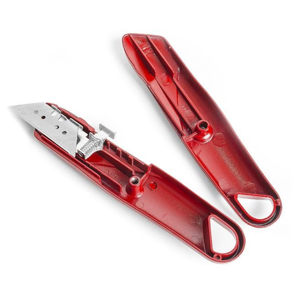 Knife with retractable trapezoidal blade 60*19 mm, metal body Intertool HT-0505