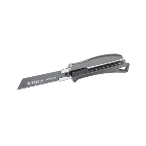 Segment knife 18 mm, aluminum handle, metal guide, STORM Intertool HT-0534