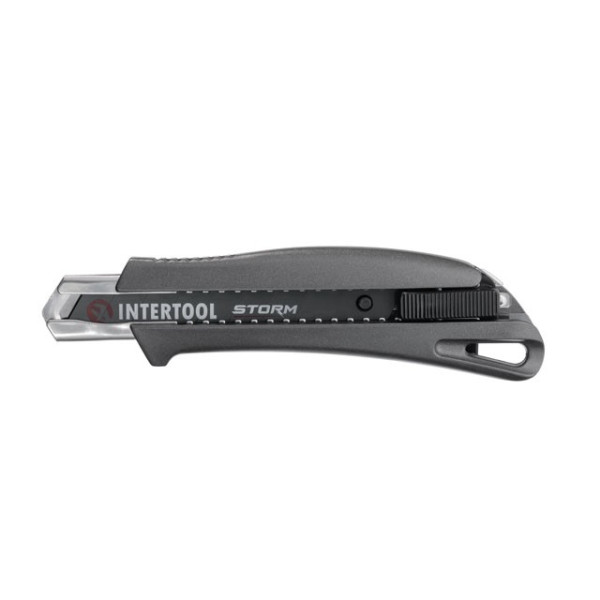 Segment knife 18 mm, aluminum handle, metal guide, STORM Intertool HT-0534