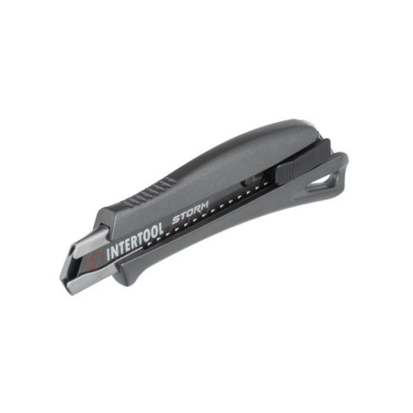 Segment knife 18 mm, aluminum handle, metal guide, STORM Intertool HT-0534