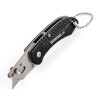 Folding construction knife with trapezoidal blade 9 mm mini, SK5, aluminum handle Intertool HT-0532