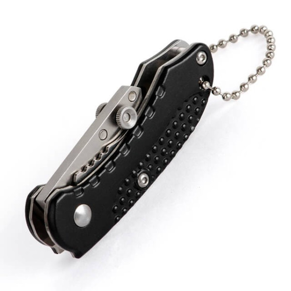 Folding construction knife with trapezoidal blade 9 mm mini, SK5, aluminum handle Intertool HT-0532