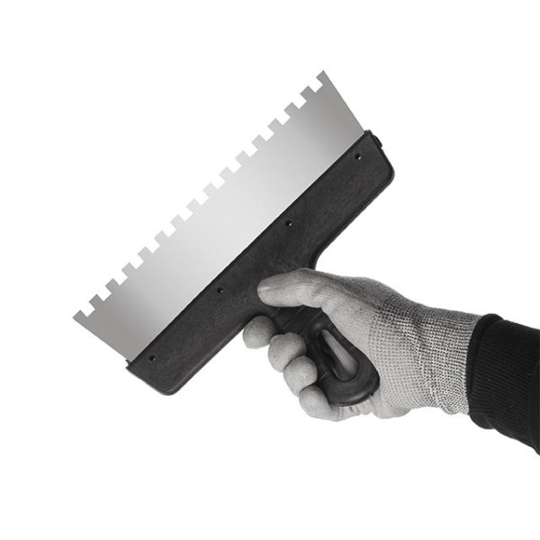 Intertool KT-2258 Stainless Steel 250mm Spatula with 8x8mm Tooth