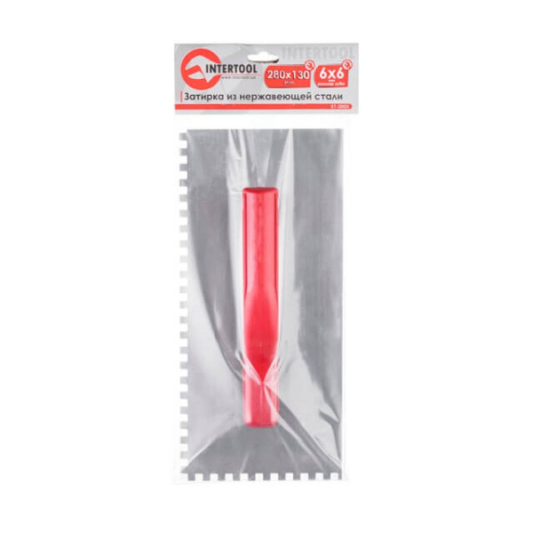 Galvanized steel putty 280*130 mm, 6*6 mm Intertool KT-0005