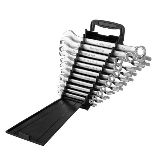Combination spanner set 22 units inch 11 units metric 11 units Intertool HT-1305