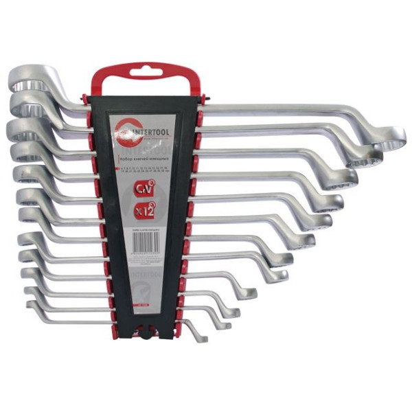 Set of socket wrenches 12 pcs, 6-32 mm CrV Intertool HT-1103