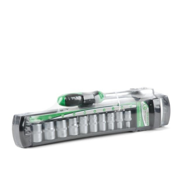Intertool ET-6008 Ratchet Handle 10 Piece 1/4 Bit Set