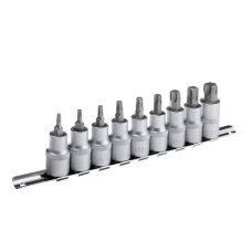 TORX set on bar, 1/2, T20; 25; 30; 40; 45; 50; 55; 60; 70., 9 units of Intertool HT-1849