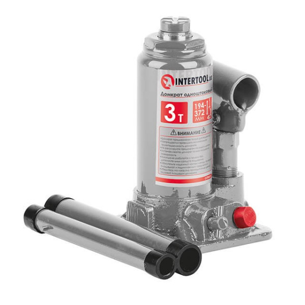 Домкрат стовпчик одноштоковий 3 т, у пластиковому кейсі Intertool GT0052