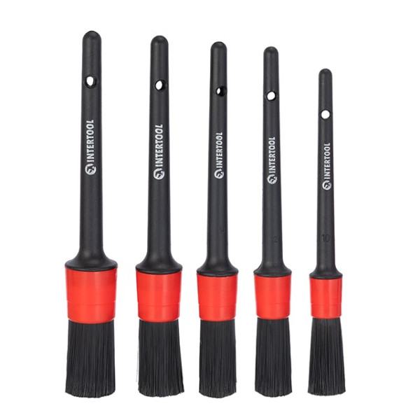 A set of brushes of 5 units for detailing, dry cleaning Intertool AT-0100