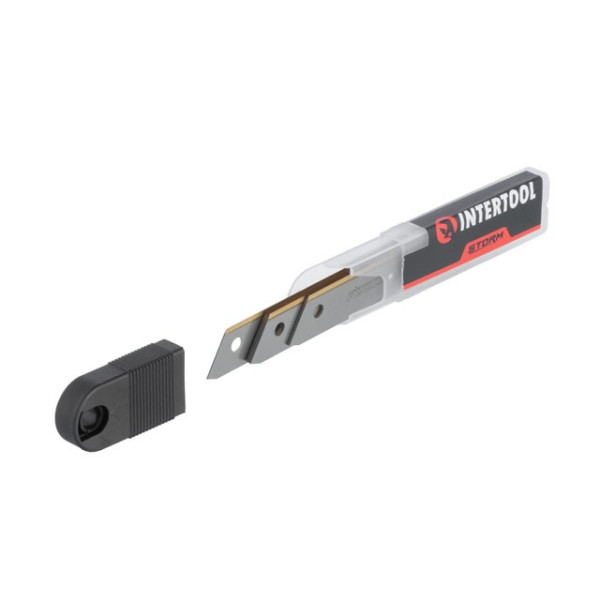 Комплект лезвий сегментных 18 мм, 7 сегментов, сталь SK2, покрытие Titan Intertool HT-0566