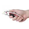 Knife with retractable trapezoidal blade, metal body, rubberized Intertool HT-0516