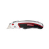 Knife with retractable trapezoidal blade, metal body, rubberized Intertool HT-0516