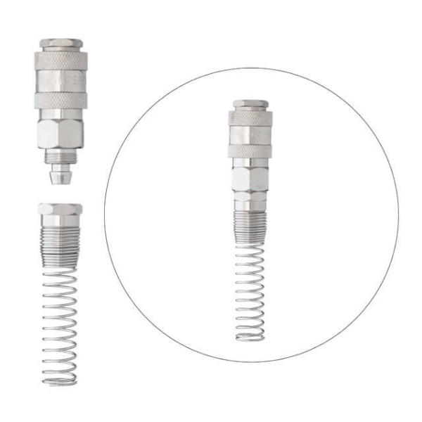 Quick disconnect connection with spring for spiral and straight hoses 8x12 mm Intertool PT-1832