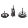 Set of wire brushes for drill 3 units, 1/4 Intertool BT-0300