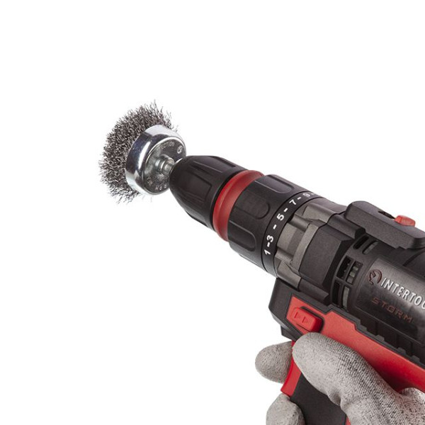 Set of wire brushes for drill 3 units, 1/4 Intertool BT-0300