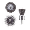Set of wire brushes for drill 3 units, 1/4 Intertool BT-0300