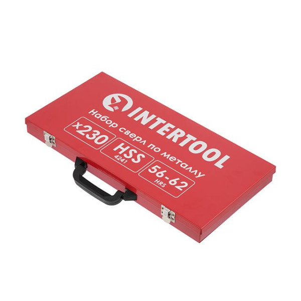 Set of HSS drills 230 units In a metal case Intertool SD-0309