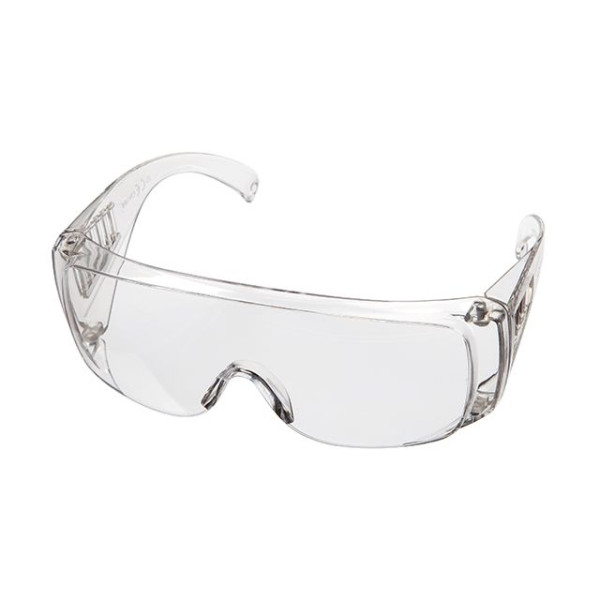 Safety glasses transparent, lens material polycarbonate, earpiece material polycarbonate, impact protection, optical class 1 Intertool SP-0081