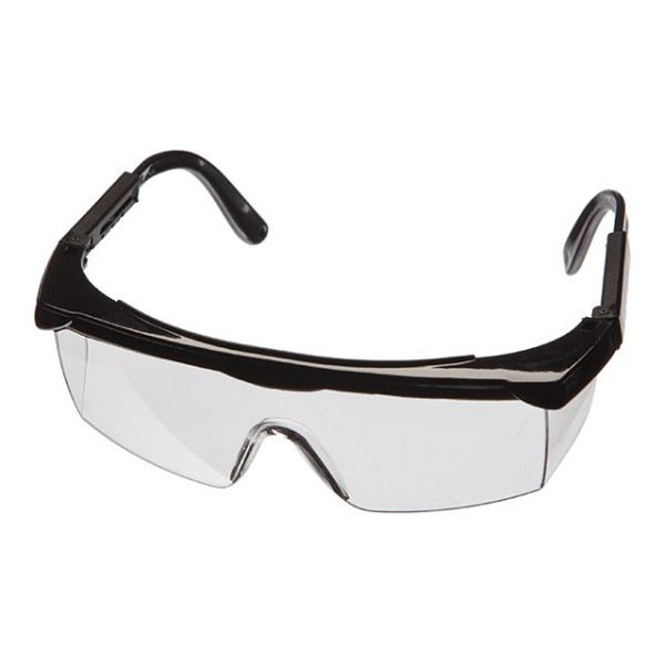 Transparent safety glasses, polycarbonate lens material, adjustable nylon earmuffs, impact protection, optical class 1 Intertool SP-0080