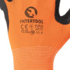 Orange knitted synthetic glove, covered with black ribbed latex on the palm 9 Intertool SP-0120