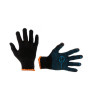 Knitted glove 70% cotton / 30% polyester, with PVC dot, knitting class 10, color black, blue dot, 55 g Intertool SP-0129