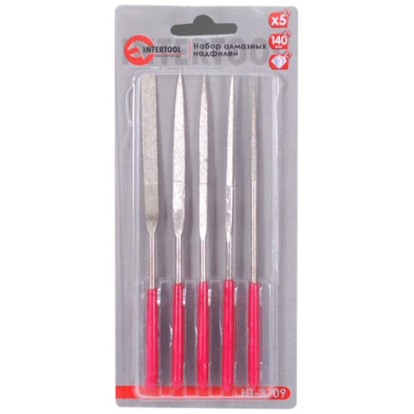 Intertool HT-3709 diamond file set of 5 units