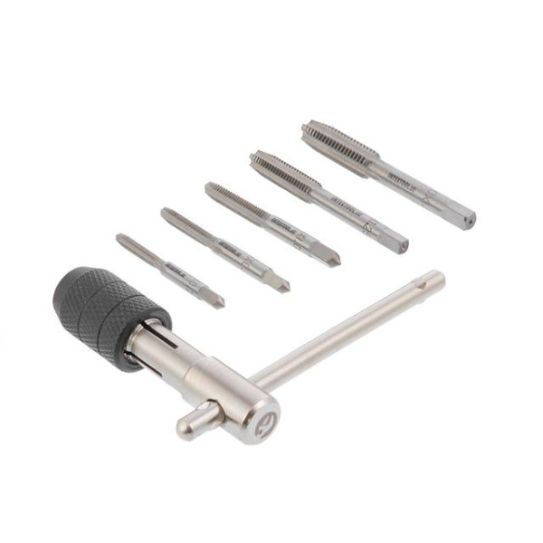 Set of taps with a T-shaped holder 6 units (M4, M5, M6, M8, M10) Intertool SD-8018
