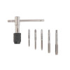 Set of taps with a T-shaped holder 6 units (M4, M5, M6, M8, M10) Intertool SD-8018