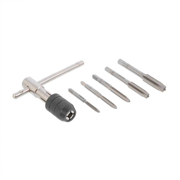 Set of taps with a T-shaped holder 6 units (M4, M5, M6, M8, M10) Intertool SD-8018