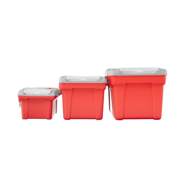 A set of metal tool boxes. with locks 3 units (BX-0513 13 / BX-0516 16 / BX-0518 18) Intertool BX-0503