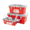 A set of metal tool boxes. with locks 3 units (BX-0513 13 / BX-0516 16 / BX-0518 18) Intertool BX-0503
