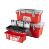 A set of metal tool boxes. with locks 3 units (BX-0513 13 / BX-0516 16 / BX-0518 18) Intertool BX-0503