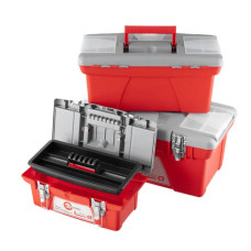A set of metal tool boxes. with locks 3 units (BX-0513 13 / BX-0516 16 / BX-0518 18) Intertool BX-0503