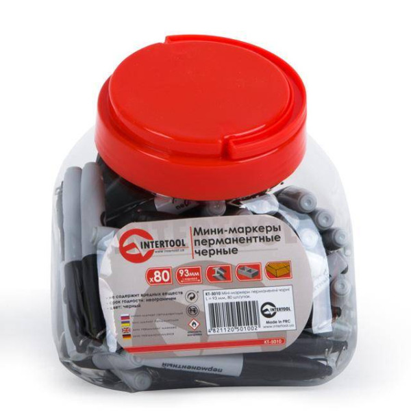 Mini-markers permanent black L = 93 mm, 80 units/pack Intertool KT-5010