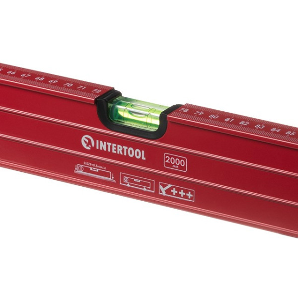 Рівень з поворотною капсулою 2000 мм, 3 капсули Intertool MT-1280
