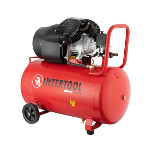 Компрессор 100 л, 2.23 кВт, 220 В, 10 атм, 354 л/мин, 2 цилиндра Intertool PT-0005