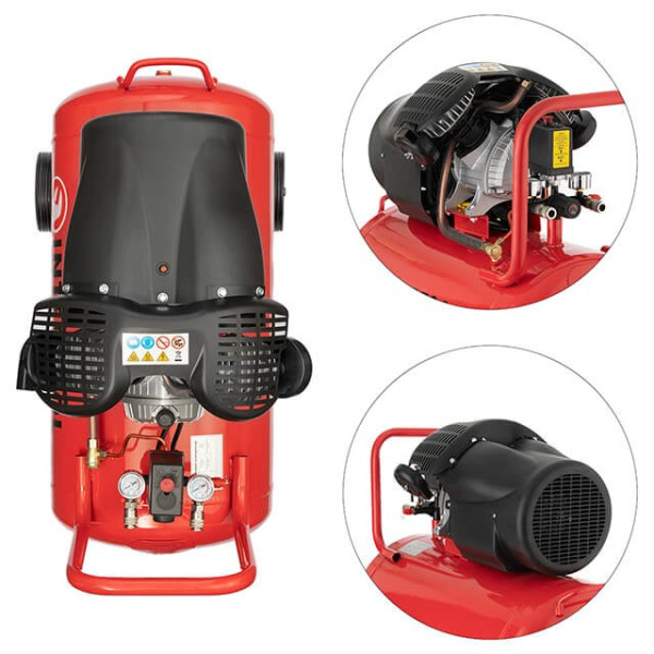 Компрессор 100 л, 2.23 кВт, 220 В, 10 атм, 354 л/мин, 2 цилиндра Intertool PT-0005
