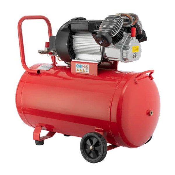 Компрессор 100 л, 3 кВт, 220 В, 10 атм, 420 л/мин, 2 цилиндра. Intertool PT-0008