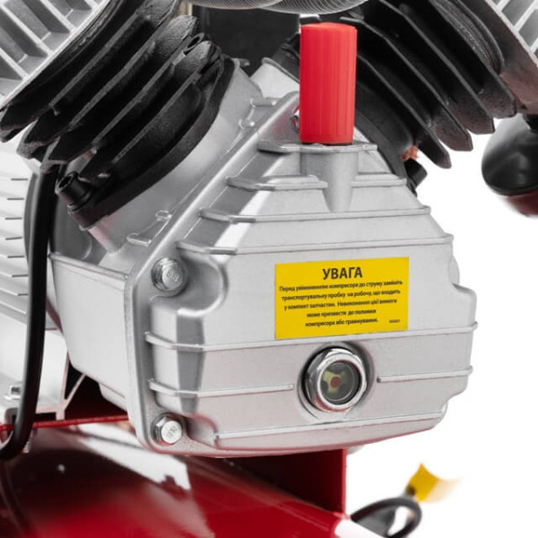 Компрессор 100 л, 3 кВт, 220 В, 10 атм, 420 л/мин, 2 цилиндра. Intertool PT-0008