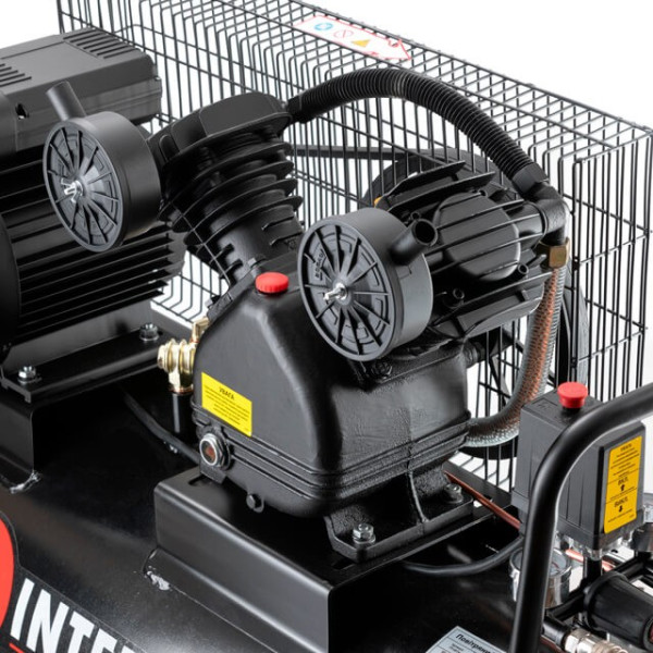 Compressor 100 l, 3 kW, 220 V, 10 atm, 500 l/min., 2 cylinders, STORM Intertool PT-0014