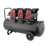 Compressor 100 l, 3x1.1 kW, 220 V, 8 atm, 480 l/min, 1400 rpm, low noise, oil-free, 6 cylinders Intertool PT-0028