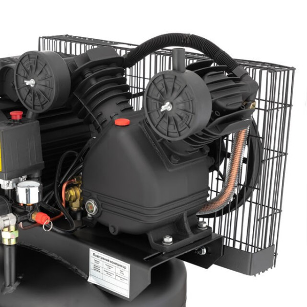 Compressor 100 l, vertical, 3 kW, 220 V, 10 atm, 500 l/min. 2 Intertool PT-0017 cylinders