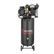 Compressor 100 l, vertical, 3 kW, 220 V, 10 atm, 500 l/min. 2 Intertool PT-0017 cylinders