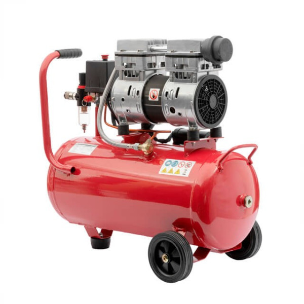 Compressor 24 l, 0.75 kW, 220 V, 8 atm, 145 l/min., low noise, oil-free, 2 cylinders Intertool PT-0022