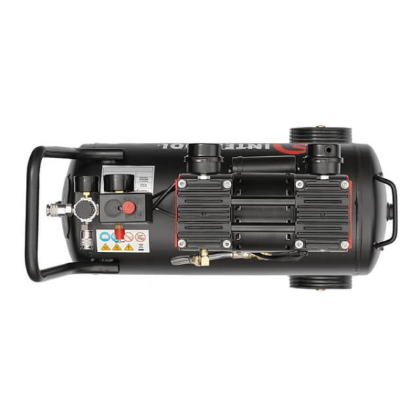 Compressor 24 l, 1.1 kW, 220 V, 8 atm, 160 l/min, 1400 rpm, low noise, oil-free, 2 cylinders Intertool PT-0026