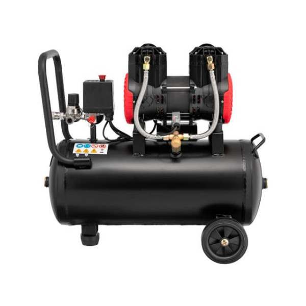 Compressor 24 l, 1.1 kW, 220 V, 8 atm, 200 l/min, 2800 rpm, oil-free, 2 cylinders Intertool PT-0029