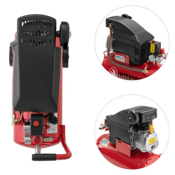 Compressor 24 l, 1500 W, 220 V, 8 atmospheres 206 l/min. Intertool PT-0010