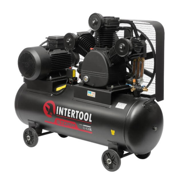 Compressor 300 l, 15 kW, 380 V, 10 atm, 2000 l/min, 3 cylinders Intertool PT-0052