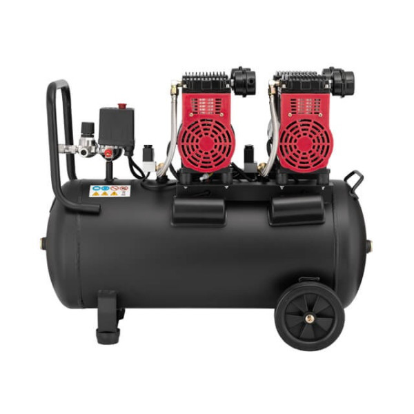 Compressor 50 l, 2x1.1 kW, 220 V, 8 atm, 320 l/min., 1400 rpm, low noise, oil-free, 4 cylinders Intertool PT-0027